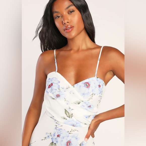 A Tier Delight White Floral Print Surplice Tiered Maxi Dress - Picture 3 of 13